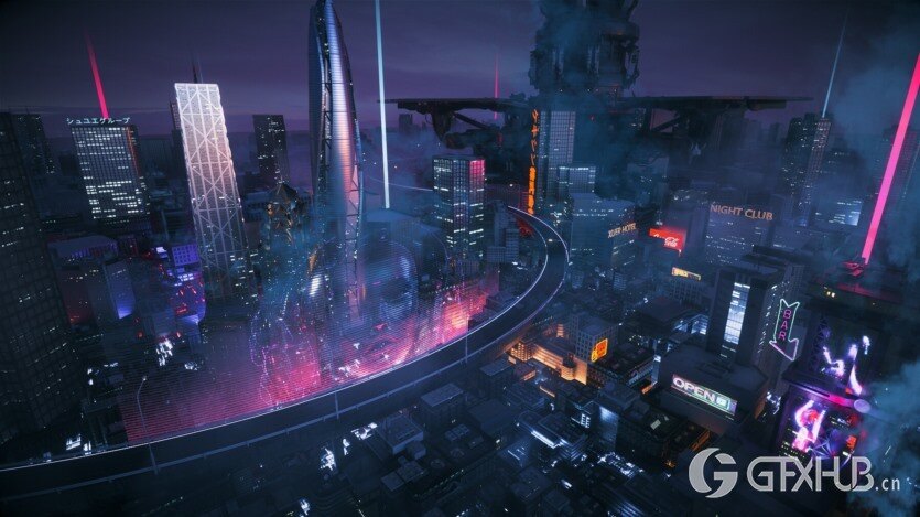 赛博朋克城市魔法奇迹摩天大楼 CBD 日本霓虹灯 C4D Octane render Cyberpunk city Magic Wonder Skyscrapers CBD japan neon