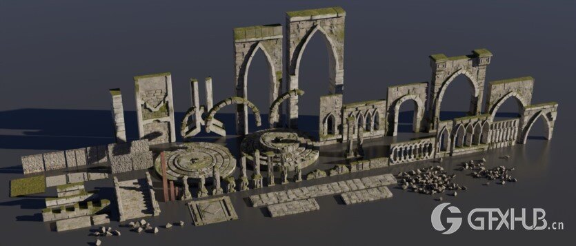 中世纪奇幻套件建筑物元素 Medieval Fantasy Kitbash