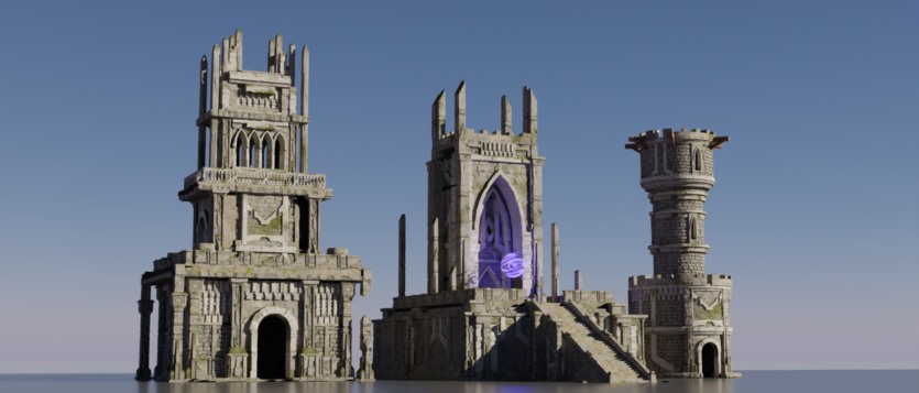 中世纪奇幻套件建筑物元素 Medieval Fantasy Kitbash