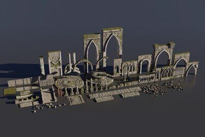 中世纪奇幻套件建筑物元素 Medieval Fantasy Kitbash