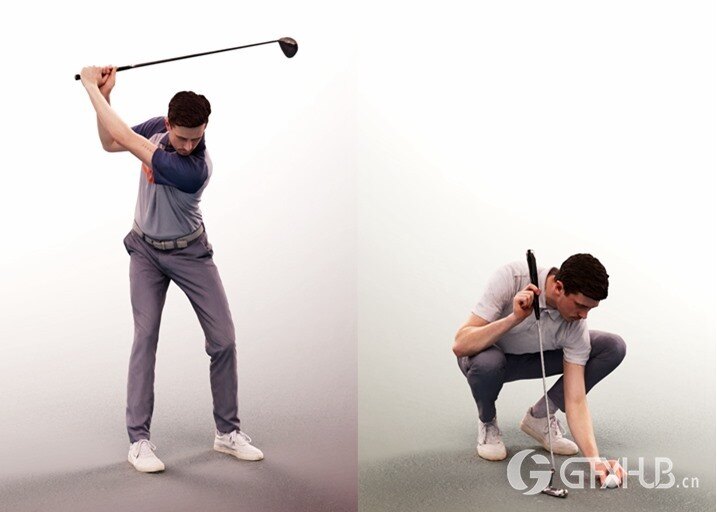 3D Max人物模型休闲运功高尔夫套装 3dpeople - 1026 Golf Bundle