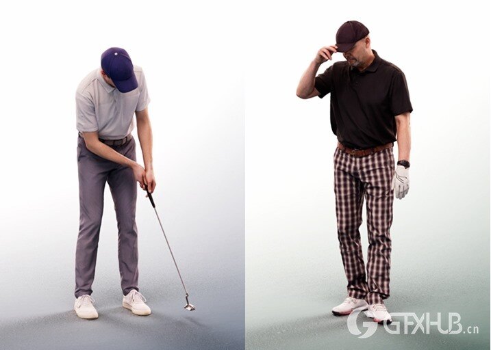 3D Max人物模型休闲运功高尔夫套装 3dpeople - 1026 Golf Bundle