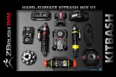 机械设备机器人武器车辆硬表面模型 Kitbash Hard-Surface Mix V1