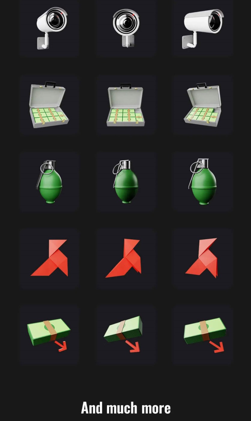 金钱抢劫 3D 插图包（格式：PNGBlend ） Money Heist 3D Illustration Pack