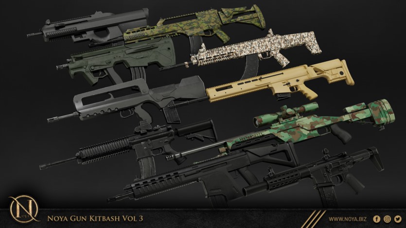 50种武器枪械模型 NOYA 50 Gun Kitbash Vol 3