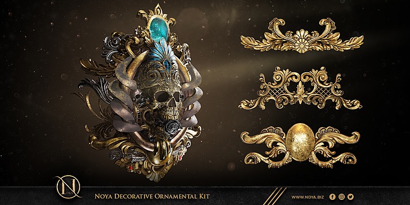 欧式装饰3d模型套件 Noya Decorative Ornamental Kit Alpha + 3d Model Kitbash