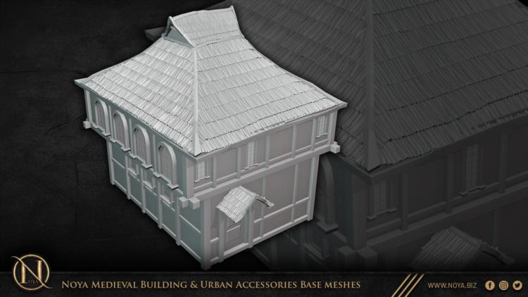 中世纪建筑和城市设施3d模型 Noya Medieval Building & Urban Accessories Base meshes