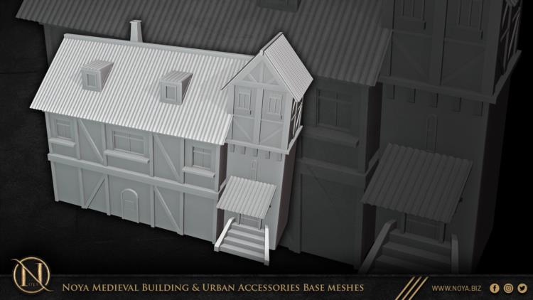 中世纪建筑和城市设施3d模型 Noya Medieval Building & Urban Accessories Base meshes