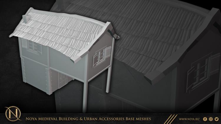 中世纪建筑和城市设施3d模型 Noya Medieval Building & Urban Accessories Base meshes