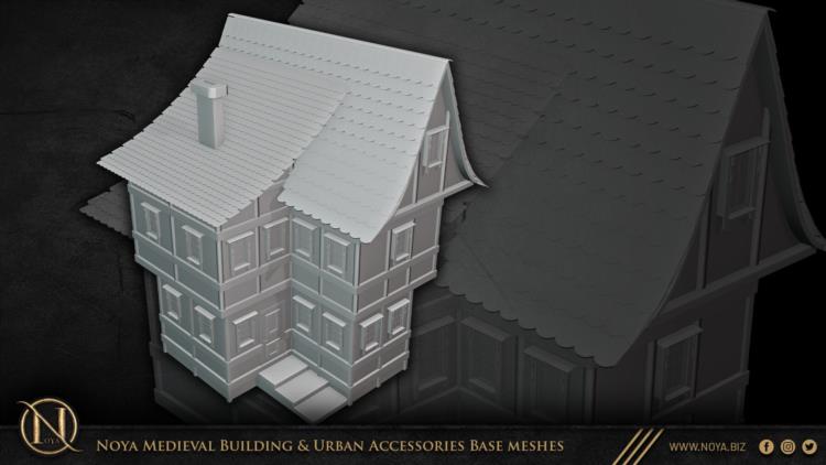 中世纪建筑和城市设施3d模型 Noya Medieval Building & Urban Accessories Base meshes