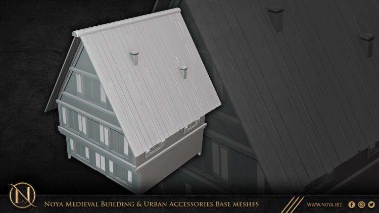 中世纪建筑和城市设施3d模型 Noya Medieval Building & Urban Accessories Base meshes