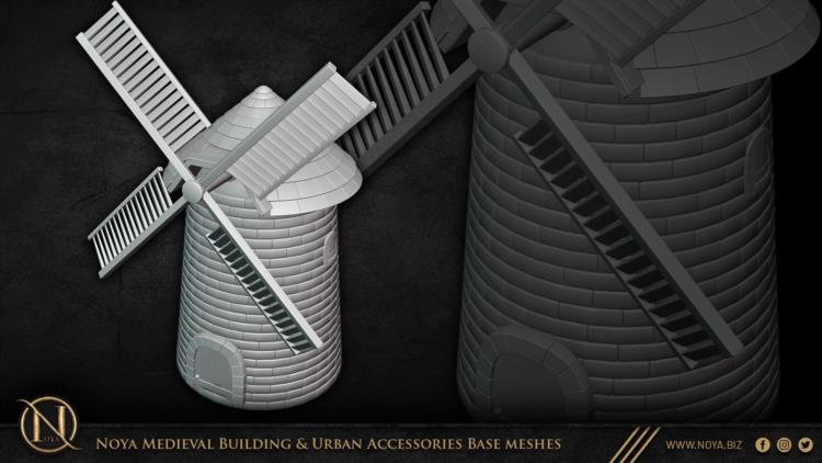 中世纪建筑和城市设施3d模型 Noya Medieval Building & Urban Accessories Base meshes
