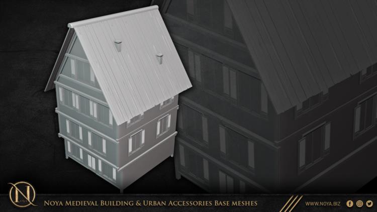 中世纪建筑和城市设施3d模型 Noya Medieval Building & Urban Accessories Base meshes