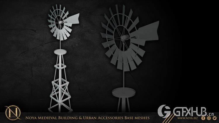 中世纪建筑和城市设施3d模型 Noya Medieval Building & Urban Accessories Base meshes