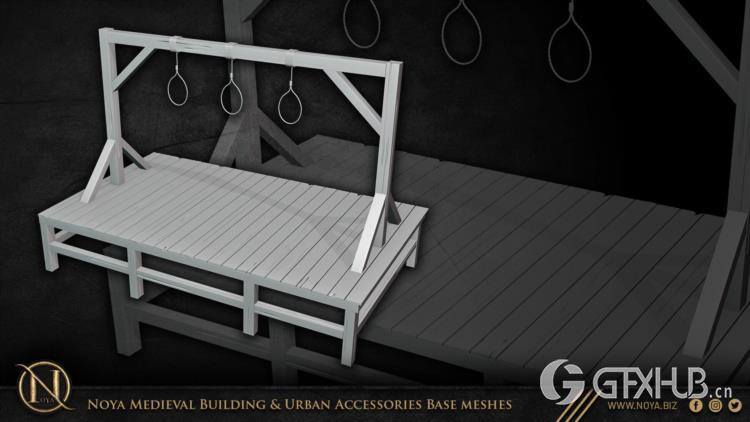 中世纪建筑和城市设施3d模型 Noya Medieval Building & Urban Accessories Base meshes