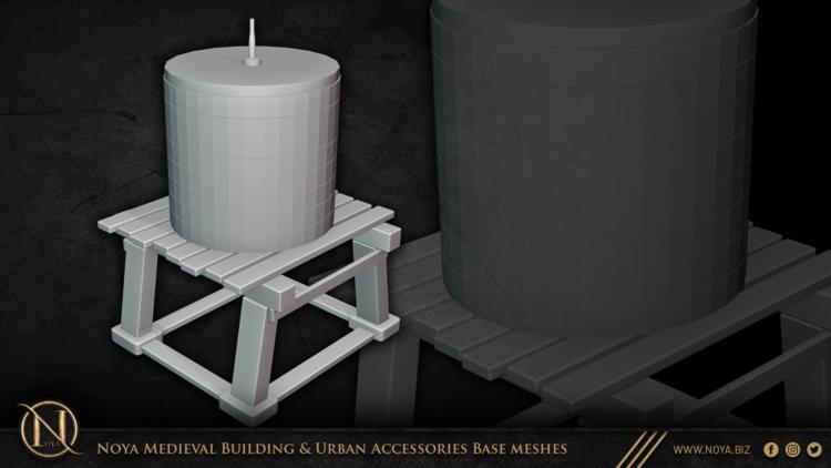 中世纪建筑和城市设施3d模型 Noya Medieval Building & Urban Accessories Base meshes