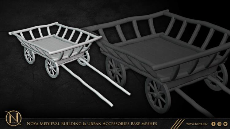 中世纪建筑和城市设施3d模型 Noya Medieval Building & Urban Accessories Base meshes