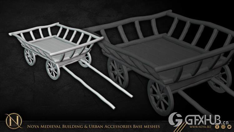 中世纪建筑和城市设施3d模型 Noya Medieval Building & Urban Accessories Base meshes