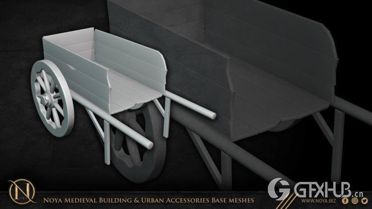 中世纪建筑和城市设施3d模型 Noya Medieval Building & Urban Accessories Base meshes