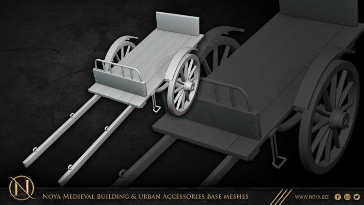 中世纪建筑和城市设施3d模型 Noya Medieval Building & Urban Accessories Base meshes