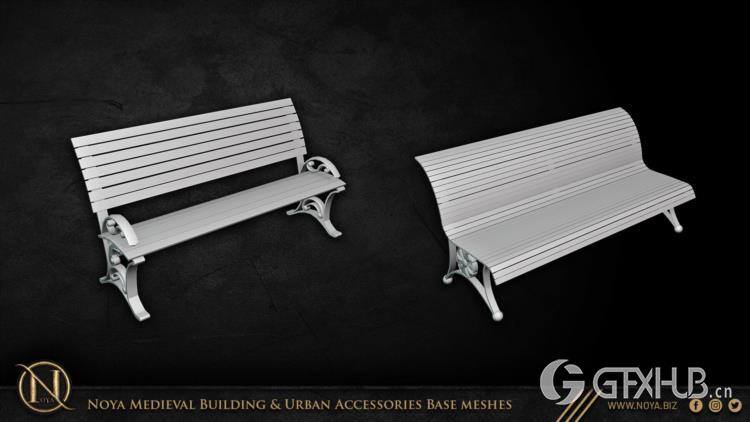 中世纪建筑和城市设施3d模型 Noya Medieval Building & Urban Accessories Base meshes