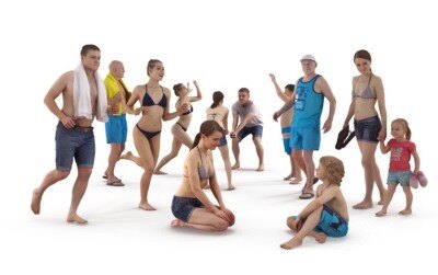 海滩系列人物3D模型(MAX\3DS\FBX\OBJ) Beach Collection x12 Low-poly 3D model