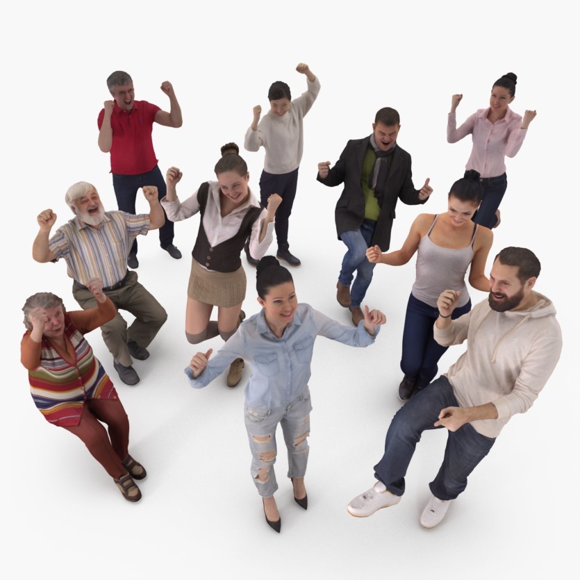 10个3D人物模型合集 3dcap - People Fan Collection x10 VR AR low-poly 3d model