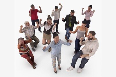 10个3D人物模型合集 3dcap – People Fan Collection x10 VR AR low-poly 3d model