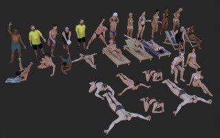 海滩系列人物3D模型（格式:MAX\FBX） AXYZ Design- beach ppl-MeSport00