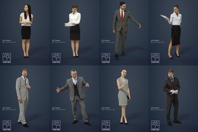 82个高精度3Dmax模型人物合集 gobotree people – 82 people 3D Models