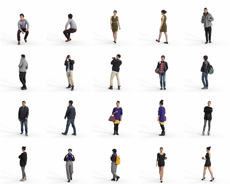 10个亚洲人物3Dmax模型 AXYZ Design – MeMsS007HD2 – Ready-Posed 3D Humans – Asian