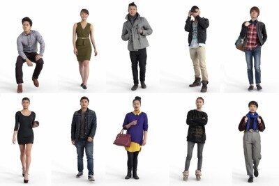 10个亚洲人物3Dmax模型 AXYZ Design – MeMsS007HD2 – Ready-Posed 3D Humans – Asian