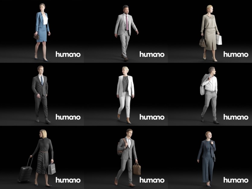 56个3DMAX人物模型合辑 Humano3d People – 56 Models