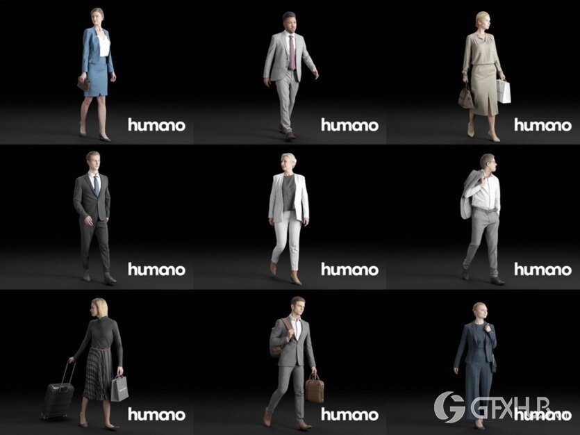 56个3DMAX人物模型合辑 Humano3d People – 56 Models