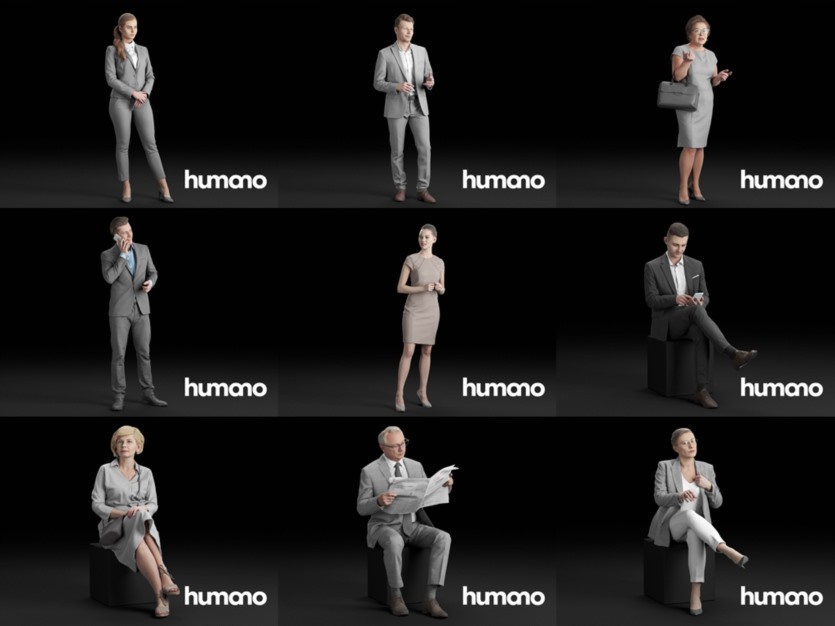 56个3DMAX人物模型合辑 Humano3d People – 56 Models