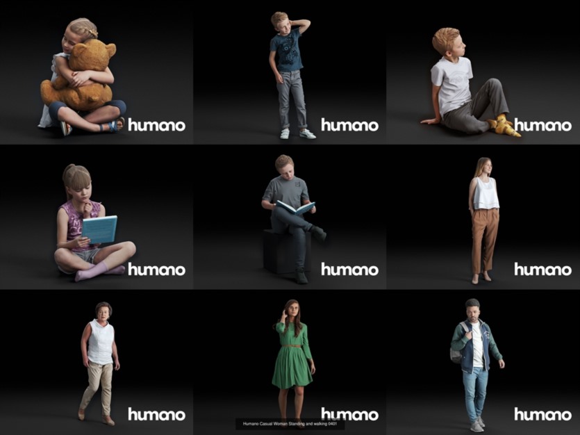 56个3DMAX人物模型合辑 Humano3d People – 56 Models