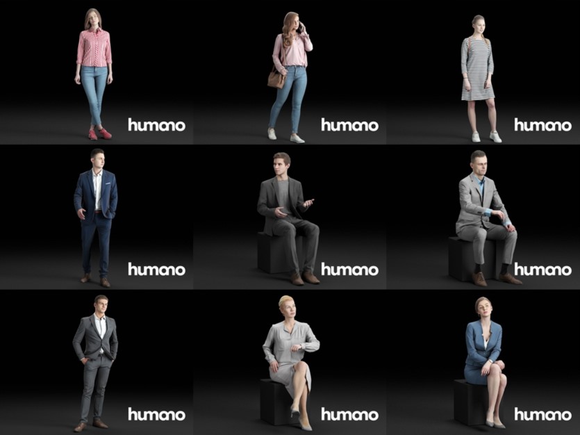 56个3DMAX人物模型合辑 Humano3d People – 56 Models