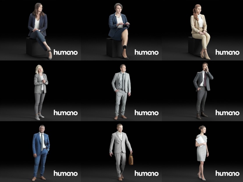 56个3DMAX人物模型合辑 Humano3d People – 56 Models