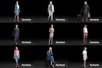 56个3DMAX人物模型合辑 Humano3d People – 56 Models