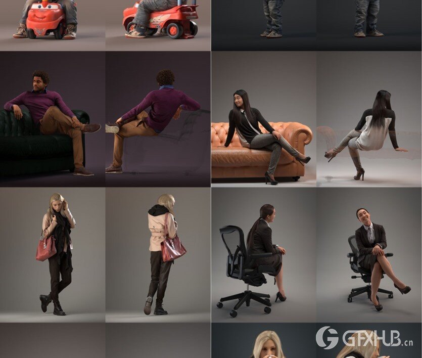 15个高品质3DMax人物模型合集 Human Alloy Premium 3D People Collection