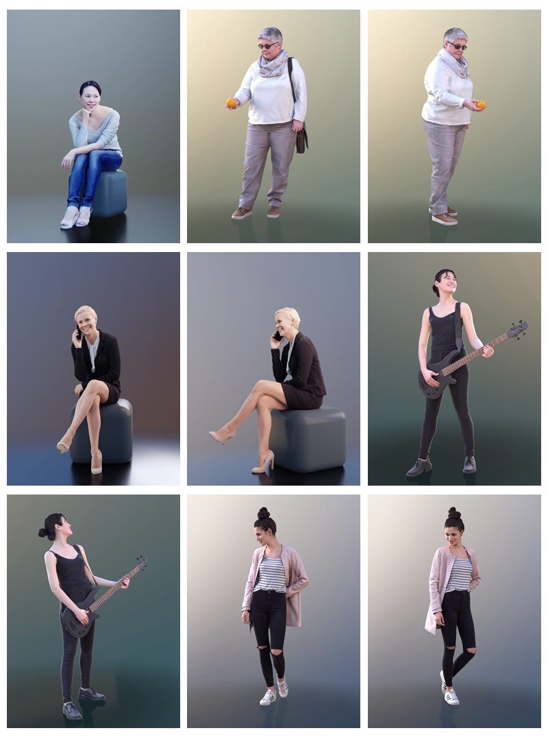 3D People-24个女性3D人物模型 3D People Female 3D model