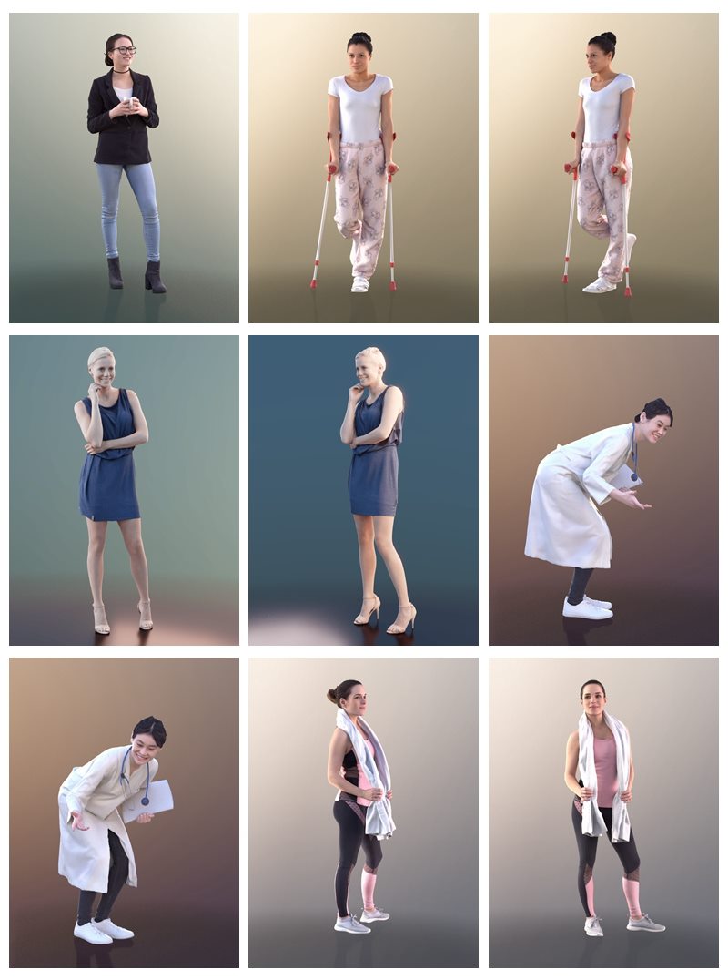 3D People-24个女性3D人物模型 3D People Female 3D model