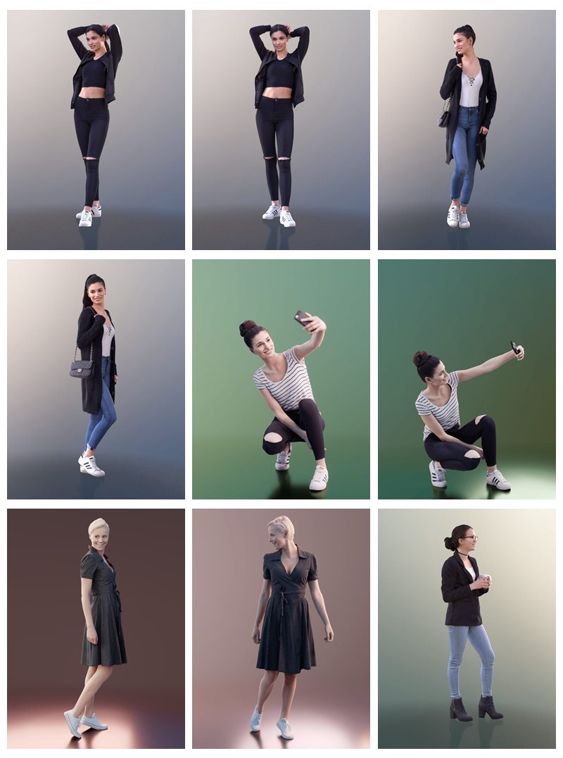3D People-24个女性3D人物模型 3D People Female 3D model