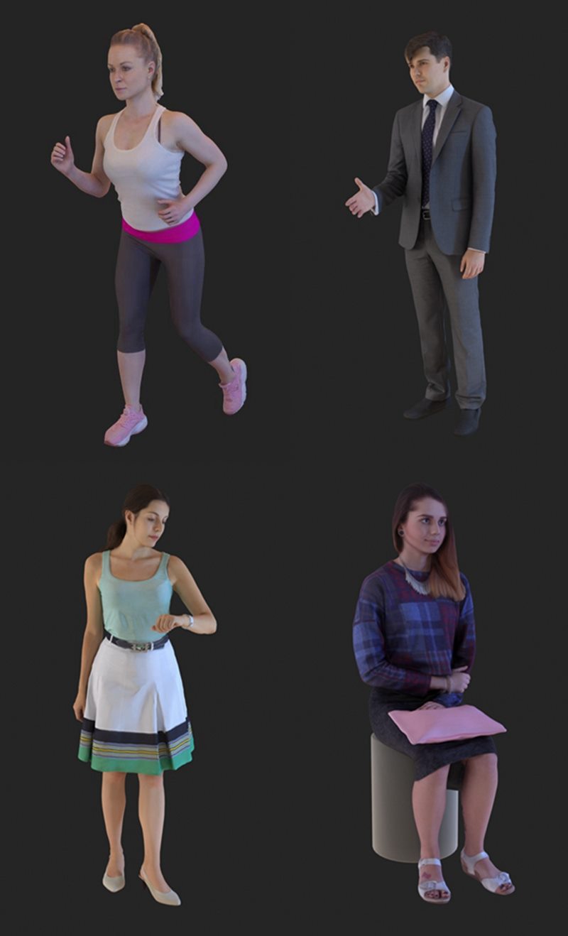 10个3Dmax人物模型合集 10 people 3D Models