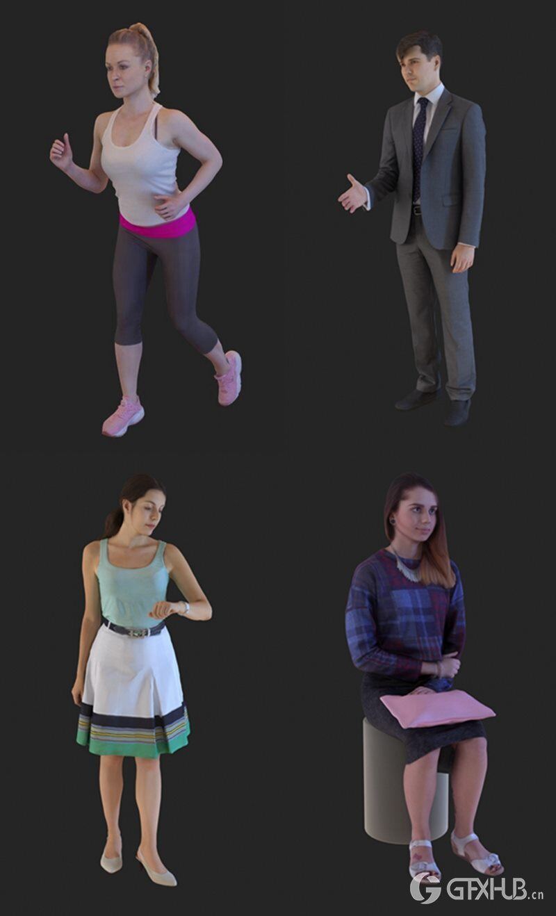 10个3Dmax人物模型合集 10 people 3D Models