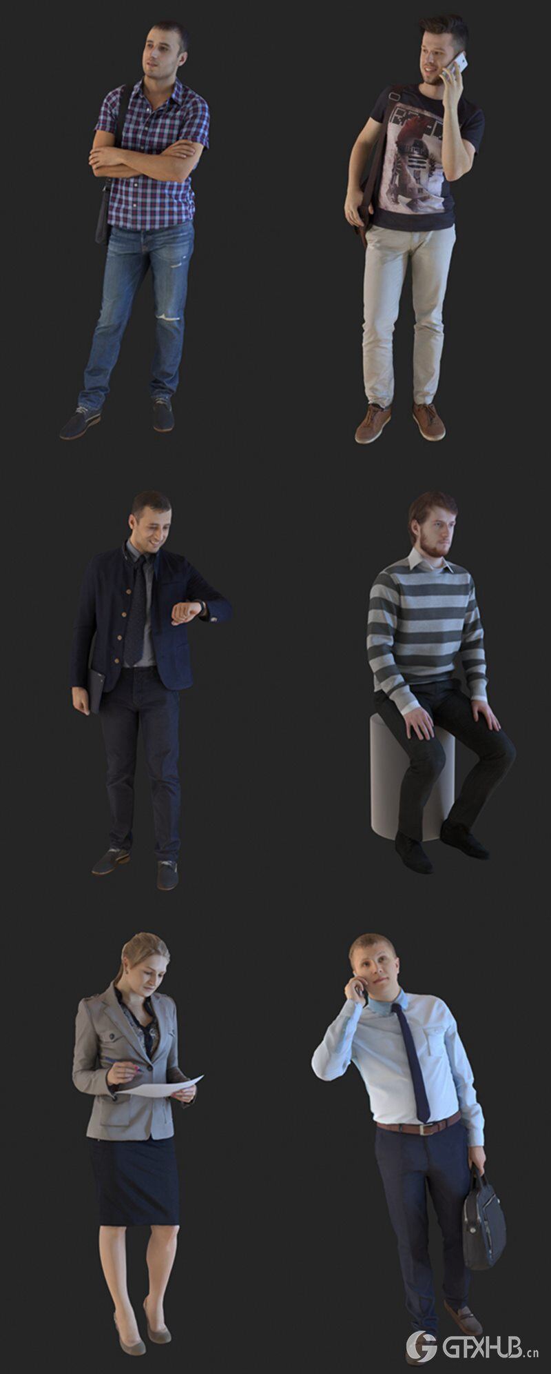 10个3Dmax人物模型合集 10 people 3D Models