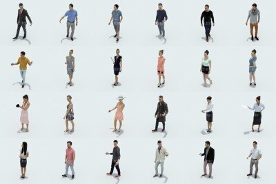 80个3D人物模型合集 适用PM管理器 GoboTree 3d People Collection