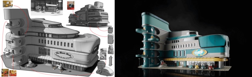 复古未来主义建筑3D模型（blend格式） Kitbash3D – AtomPunk