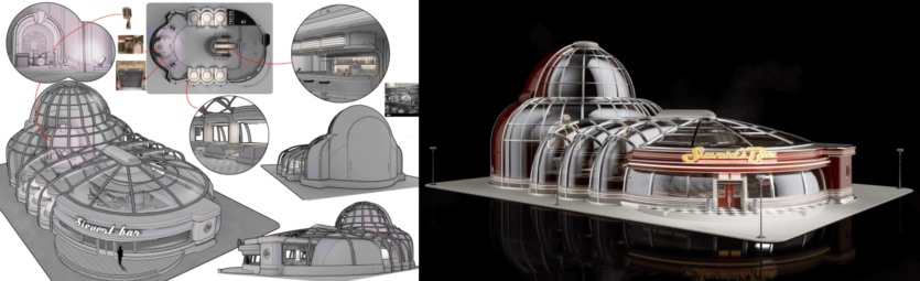 复古未来主义建筑3D模型（blend格式） Kitbash3D – AtomPunk