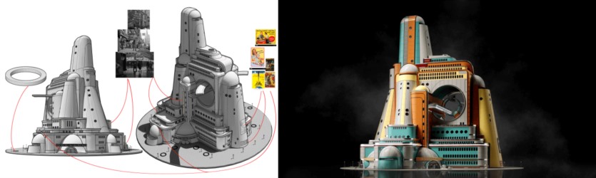复古未来主义建筑3D模型（blend格式） Kitbash3D – AtomPunk